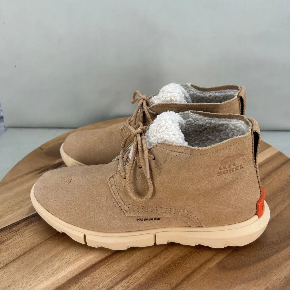 Sorel Womens Explorer II Drift Chukka Waterproof Boots Tan Suede Size 8